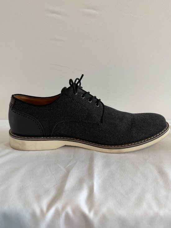 STEVE MADDEN Derby Oxford Lace Up Canvas Black Shoes 11.5 main image 11
